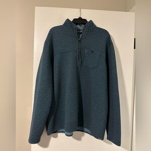Size TXL Men's Blue Eddie Bauer Quarter Zip Quilted Sweater